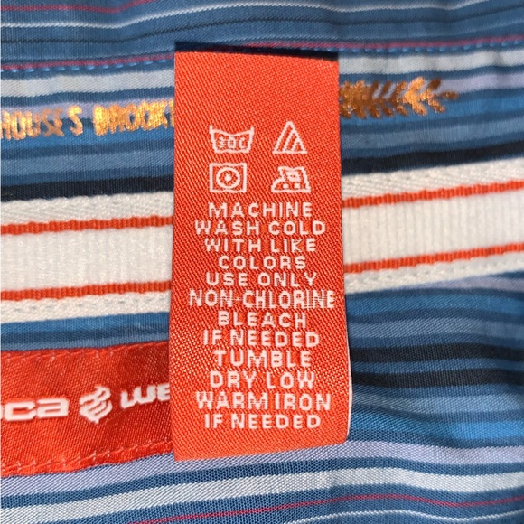 NWT  Rocawear French Blue Striped  Button Shirt Mens 2XL Y2K 90s Streetwear NEW - Picture 8 of 8